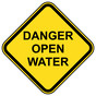 Danger Open Water Sign for Trail NHE-17517