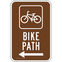 Bicycle Path Left Arrow Sign for Recreation