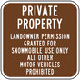 Private Property Snowmobile Use Only Sign PKE-17557
