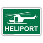 Heliport Sign With Symbol NHE-50589_GRN