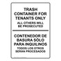 Trash Container Tenants Others Prosecuted Bilingual Sign NHB-14521