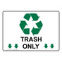 Trash Only Sign for Trash NHE-14178
