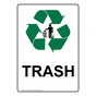 Portrait Trash Sign With Symbol NHEP-14250