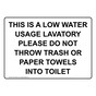 This Is A Low Water Usage Lavatory Please Do Sign NHE-34328