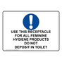 Use This Receptacle For All Feminine Sign With Symbol NHE-34344