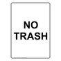 Portrait No Trash Sign NHEP-34406