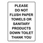 Portrait Please Do Not Flush Paper Towels Or Sign NHEP-34422