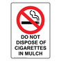 Portrait DO NOT DISPOSE OF CIGARETTES IN MULCH Sign with Symbol NHEP-50338