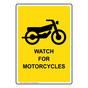 Portrait Watch For Motorcycles Sign With Symbol NHEP-14489