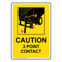 Portrait Caution 3 Point Contact Sign With Symbol NHEP-18231