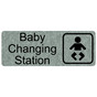 Platinum Marble Engraved Baby Changing Station Sign with Symbol EGRE-15953-SYM_Black_on_PlatinumMarble