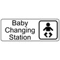 White Engraved Baby Changing Station Sign with Symbol