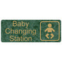 Verde Engraved Baby Changing Station Sign with Symbol EGRE-15953-SYM_Gold_on_Verde