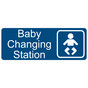 Blue Engraved Baby Changing Station Sign with Symbol
