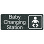 Charcoal Marble Engraved Baby Changing Station Sign with Symbol EGRE-15953-SYM_White_on_CharcoalMarble