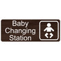 Kona Engraved Baby Changing Station Sign with Symbol EGRE-15953-SYM_White_on_Kona