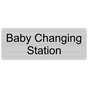 Silver Engraved Baby Changing Station Sign EGRE-15953_Black_on_Silver