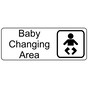 White Engraved Baby Changing Area Sign with Symbol