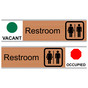 Copper Restroom (Vacant/Occupied) Sliding Engraved Sign EGRE-545-SYM-SLIDE_Black_on_Copper