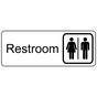 White Engraved Restroom Sign with Symbol EGRE-545-SYM_Black_on_White