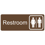 Brown Engraved Restroom Sign with Symbol EGRE-545-SYM_White_on_Brown