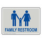 Pearl Gray Family Restroom Sign With Symbol RRE-6992-Blue_on_PearlGray