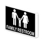 Projection-Mount Black FAMILY RESTROOM Sign With Symbol
