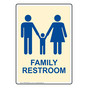Portrait Ivory Family Restroom Sign With Symbol RREP-6992-Blue_on_Ivory