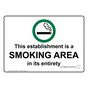Utah Smoking Area In Its Entirety Indoor Clean Air Act Sign NHE-6944-Utah