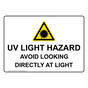 UV Light Hazard Avoid Looking Directly Sign With Symbol NHE-28586