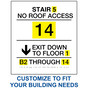 VA Code Custom Stair / Floor / Exit Sign with ADA Braille RRE-16001