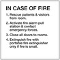 VA Code In Case Of Fire Sign NHE-15969