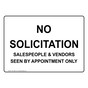 No Solicitation Appointment Only Sign TRE-16667