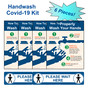 6-Piece COVID-19 Handwashing Poster and Floor Label Kit for Restrooms CS204170