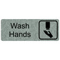 Platinum Marble Engraved Wash Hands Sign with Symbol