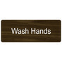 Walnut Engraved Wash Hands Sign EGRE-366_White_on_Walnut