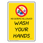 No Germs Allowed Wash Your Hands Sign NHE-13115