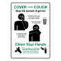 Cover Your Cough Stop The Spread Of Germs Sign