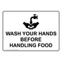 Wash Your Hands Before Handling Food Symbol Sign NHE-15610