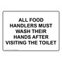 All Food Handlers Must Wash Hands Sign NHE-15614