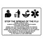 Stop The Spread Of The Flu Germs Sign NHE-26661