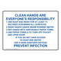Clean Hands Everyone's Responsibility Sign NHE-26668