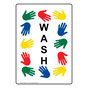 Portrait Wash Sign With Symbol NHEP-13110