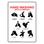 Portrait Hand Washing With A Brush Sign With Symbol NHEP-13127