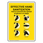 Portrait Effective Hand Sanitization Sign With Symbol NHEP-13134