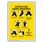 Portrait Effective Hand Washing Sign With Symbol NHEP-13135