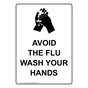 Portrait Avoid The Flu Wash Your Hands Sign With Symbol NHEP-26592