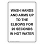 Portrait Wash Hands And Arms Up To The Elbows Sign NHEP-26631