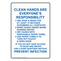 Portrait Clean Hands Are Everyone's Responsibility Sign NHEP-26668
