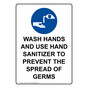 Portrait Wash Hands And Use Hand Sign With Symbol NHEP-31573